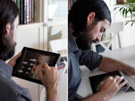 Если интересно как он это делает - в сети написано:
"Испанский художник Хайме Санхуан Окабо (Jaime Sanjuan Ocabo) применяет свой новенький iPad для создания креативных сюрреалистических картин, и вместо кисти при этом, оказывается его палец, а холстом – сенсорный дисплей iPad.

Удивительно, но так и есть. Хайме Санхуан Окабо (Jaime Sanjuan Ocabo) не использует для создания картин больше ничего. В молодости, испанский художник получил великолепное художественное образование и написал диссертацию на тему сочетания современных технологий и искусства. Но это оказалось мало кому интересным. Хайме Санхуан четыре года не мог устроиться по специальности, пока ему не удалось попользоваться только вышедшим iPad. Тут, наконец то, слава и пришла к художнику."