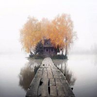 На первой фотографии дом в Финляндии очень напоминает охотничий домик на острове в Старом Солотвине, Бердичевский район, Житомирская области, Украина.

Островок этот был создан искусственным путем в 70-х годах и назывался "Остров любви". Дом тут появился намного позже, где-то в 1985 году и получил название "домик охотника и рыбака". Использовался он как место, где выставляли охотничьи трофеи.