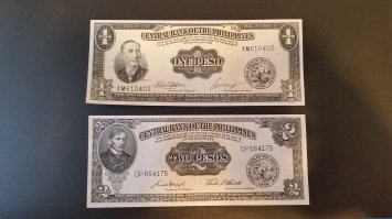 Обрати внимание на год. После войны Филиппинские банкноты печатал Федеральный резерв США как деньги протектората. Япония так же имела хождение своих денег для Филиппин в то время, у меня их нет чтобы показать.