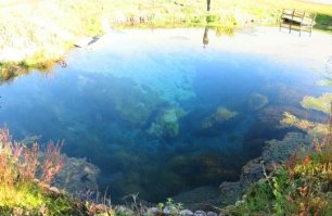 Голубое озеро, Башкортостан. Глубина около 12 метров.