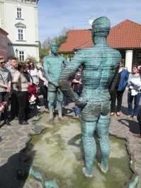 Два мужика писающие на карту Чехии в Праге. Думаю, что с учетом концепта втему.