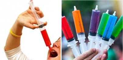 Я могу конечно ошибаться, но, чувак на фотке неправильно зарядил себе алкогольный шприц, не с того, извиняюсь, конца. Неслучайно они цвета радуги. У альтернативного, так сказать, способа приёма алкоголя есть ряд преимуществ - пьянеешь гораздо быстрее и запаха никакого. Для суперостроумных - знаю не по личному опыту, а по интернет байкам. Боцман со спринцовкой - погуглите.