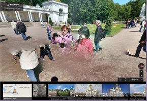 В Гугл-мэп идут фотки не только с гугл-машины, но и от простых смертных.
Вот, пожалуйста, парк Петродворца. Гляди на мутантов и отправителя