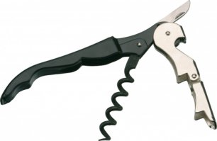 Опять эти дурацкие подписи к картинкам. 

А использовать надо нож сомелье, и проблем с извлечением пробки больше не будет.