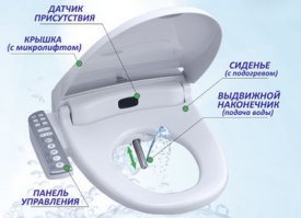 У нас то же продаются такие горшки, и даже более того отдельно умные крышки с такими же функциями, если не хочется менять сам унитаз.  Стоит не так уж и дорого, учитывая , что вас не покинет ощущение чистой свежей жопы, а не зашпаклеванной туалетной бумагойс сами знаете чем.  Гуглится "Крышка биде".  Цена около  25-30000 рублей.