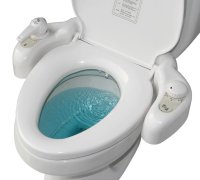 Заинтриговался темой и нашёл: крышка-бидэ полностью без электроники, просто два краника.