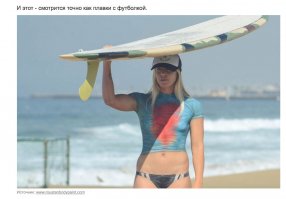 Ясное дело как футбока. Мы мужики куда смотрим первым делом? Вееееерно,  на СИСЬКИ !!
А у этой дамы вроде как сисек и нет, так две "висюльки", но ни как не полноценные, мягкие, этаг размера 4го СИСИ