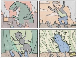 Пятиминутка зануды. Ошибочка в картинке: бактерия нападает на фаги, а должно быть наоборот.