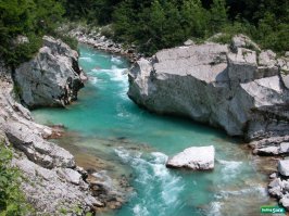 Soča glacier river in Slovenia is one of the most clean and beautiful river.It is ice cold(12-15°C) even in mid summer.