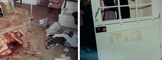 Как то однажды, уже давненько, на фишках был пост "Коммуна "Семья"". Про то как какой то душевно больной психопат по имени Чарльз Мэнсон собрал стаю неудачников, бездомных, бедолаг,  неблагополучных и изращенцов, шарахался с ними по белому свету в поисках смысла жизни.. 
Так, вот.. эта фотка была в том посте..
Как оказалось, беременная девушка в луже крови на полу, та самая красавица Шарон Тейт, что в кате.