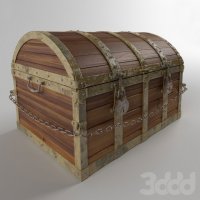 Какой смысл было делать "окованный железом сундук", если псевдо металлические детали и клепки (слеланные из дерева) покрасить морилкой и лаком?