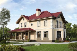 Брат извини, но я буду честен. Когда то я слышал такое выражение. "Если человек вырос в бараке, то став архитектором, проектируя дворец, он спроектирует большой сарай". Сам я начал строить 7 лет назад и помня это выражение, всегда старался найти борее приемлемый для меня, готовый проект, с минимальными переделками под мои нужды. И даже в этом случае я видел уже в готовом проекте недостатки дизайна и функциональности. Что касаемо твоего проекта, то это амбар, построенный шабашниками времен СССР. 
1. 4-х скатная крыша. Это такой анахронизм и безвкусица, что и обсуждать глупо. Сейчас, нормальная, хорошо смотрящаяся 4-х скатка проектируется так, что её возведение будет дороже самого дома.
2. Второй полуторный этаж, настолько перекраивает пропорции всего дома, что редкому архитектору, удается выровнять нарушенные пропорции дополнительными элементами и формой крыши.
Посмотри тут 
Я тупо набрал в поисковике "проекты домов" и вот тебе первая ссылка. Если нужны реальные советы, пиши.