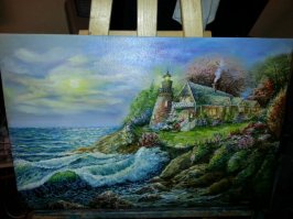 Подруга медработник, работала в страховой компании, попала под сокращение... Через пол года звонит, заходи картины мои посмотришь. Зашла и ах@... В последний раз рисовала в школе, уроки выискивает в интернете, за основу берет картины знаменитых художников...