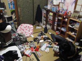 это "показная" квартира...
японская комната. особенно у молодежи выглядит иначе. 
В общем-то так выглядят все малогабаритные квартиры, в том числе и в России, Пиндостане, Китае... ибо в них убраться сложнее, вернее поддерживать порядок.