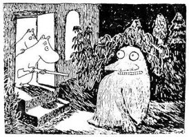 Там сама Туве Янссон рисовала. И я другими муми-троллей, Снусмумрика, Хемуля, Сниффа, Морру и всех остальных просто себе не представляю. Да и не хочу.