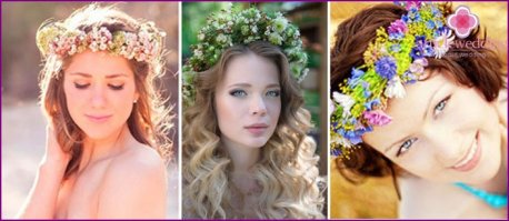 Венки бывают разные, но то что тут показали-это "полет фантазии модельера" Вот обычные польские венки из живых цветов)