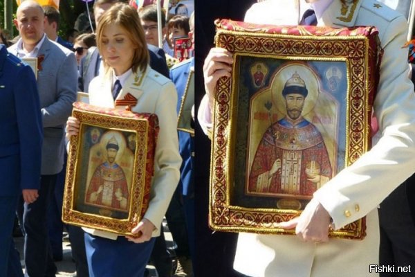 Только с памятью у неё что-то. Акция "бесмертный полк" 2016 год:

Какого хера эта офигенно красивая девушка со стальным характером несёт икону с изображением Николая Второго?