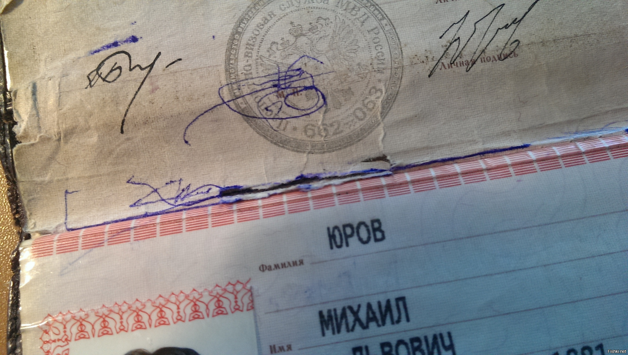 Фото испорченных паспортов