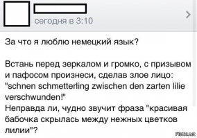 все хорошо, только написано очень неправильно....EIN Schmetterling IST zwischen den zarten LilieN verschwunden....а так да, конечно можно со слов иностраные языки изучать))