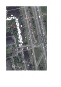 Красной точкой помечено, где сейчас стоит знак, на гугл обзоре его ещё нету , адрес ул Борисовские пруды д 16к2 г Москва