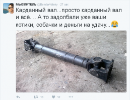 А где подвесной, вторая часть кардана? Вообще это с чего кардан? Да, я зануда