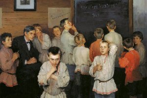 Российская Имрерия, урок в сельской школе , картина "Устный счет"
