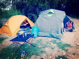 река Ока))пл. 107 км по Тульскому направлению. Наш вид из палатки.