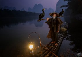 Китайская рыбалка с бакланами.