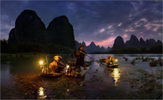 Китайская рыбалка с бакланами.