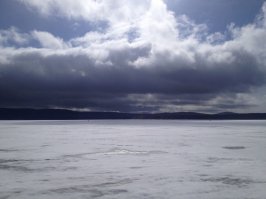 вот вид из палатки зимой, Нижний Тагил