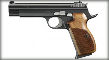 Стрелял из такого, только настоящего, хорошая штука, но если говорить о нормальном оружии - то это Sig P210 Legend - действительно легенда, из которого даже целиться не надо, куда захотел туда и попал... с 10 метров можно спокойно делать дырки в 5 см круге легко! Я такого даже со своим пистолетом не добиваюсь (точнее там надо все выцеливать чтоб попасть)