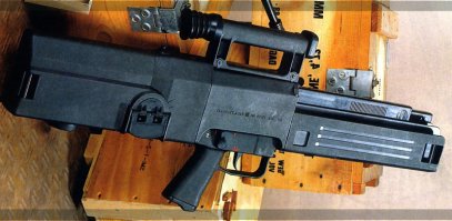 Можно ещё добавить:

H&K G11 и его специальный безгильзовый патрон 4.7 мм: