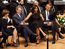 Фотошоп-битва дня: объятия Мишель Обамы и Джоржда Буша