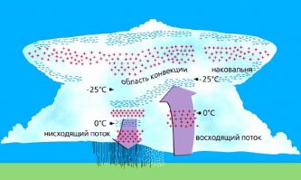 вообще то гриб - это самое обычное грозовое облако, просто из-за того что мы смотрим на него снизу, а не сбоку - мы этого не замечаем....