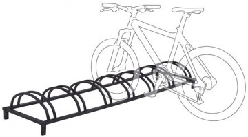 Это такой юмор? Я вижу там два проема - один слишком широкий, другой слишком узкий. Если вам не все равно, как поцарапается ваш вел на подобной велопарковке, то она должна выглядеть как-то так: