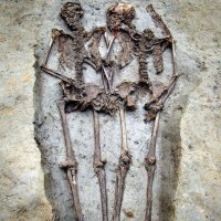 По размеру кости и скелеты одинаковы. А не могила ли это голубков?:)