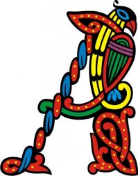 Вообще-то, подобные штуки называются "буквицы" - результат древнего славянского искусства изображения заглавных букв. Так оформлены все русские летописи. Даже существовали специальные художники-миниатюристы, специализировавшиеся на сотворении этих маленьких шедевров. Да и западные средневековые манускрипты оформлены, пожалуй, покруче, чем вышеприведённое творчество.  Что удивительного нашёл автор поста в обычной стилизации?