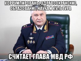 Глава МВД РФ назвал самые коррумпированные сферы в России