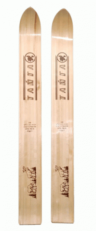 если удавалось списдить лыжи  ТАЙГА для охотников , и раздобыть ремень для лямок делали такой сноуборд , валенки засунул в лямки и с сопки погнал, только в то дивное время никто из нас не знал что то что мы делаем в будущем будет называться сноуборд.почти такие как на фото,оригинал не нашел .