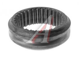 Ладно, вот Вам мое видение этого процесса (почему тише):
1) на КПП Eaton Fuller кулачковая муфта совершенно иного размера и типа (сидит на валу, модуль зубьев значительно больше, входит с шестерней в зацепление за счет зубьев "внутри", а это значит разница окружной скорости зубьев шестерни и зубьев муфты, а равно и частота ударов меньше, чем на Газике) (на фотке с лентой от рулетки)
2) на КПП Газ 52 муфта на ступице, зубья мелкие, радиус зацепления большой, а значит и разница окружных скоростей больше, чем при конструкции КПП Eaton Fuller.
3) ну и сама американская КПП сделана как-то монолитней :), хотя это можно списать на машины разных классов.

На виде кстати, удары есть и они слышны, просто они глухие и не такие частые, водитель, кажись, не очень опытный там сидел.