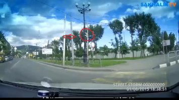 как же не видно? вот он. сигнал, правда, не очень понятно какой, но водитель сказал, что красный. поводов ему не верить у меня нет