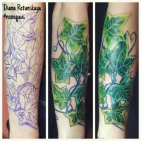 Не всем нравятся татуировки, но и смысла ругаться на эту тему не вижу. 
В любом случае это искусство, просто не всем оно нравится.
А раз на ботаническую тему, вот Вам пара работ моей жены на эту тематику.