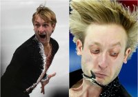 Автор, давай возьмём тебя и запустим на такую же высоту и с таким же количеством оборотов как Плющенко, почему запустим? Потому что сам ты так не прыгнешь никогда. А потом сфотографируем твое лицо и посмотрим какая у тебя будет рожа.