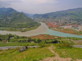 Слияние Арагви и Куры, Мцхета, Грузия