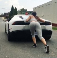 ... не хватает достаточного упора сзади !!!
Если перераспределить усилие вперед и чуть вверх, то даже Газ 24 можно легко толкнуть