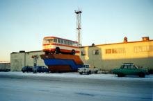 Памятник автобусу  ЛиАЗ 158 в Воркуте.