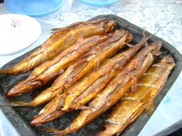 Мой шашлык и омуль горячего копчения !