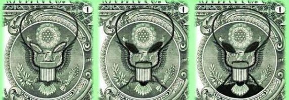 Забыли пришельцев на сложенном долларе