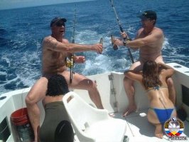 На самом деле ее просто позвали на рыбалку, основное время она проводит так....