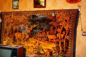 У меня такой же коврик на стене висел...
А что про вожделенных монстров не написали, за которыми надо было долго и упорно в очереди стоять - про советские стенки?